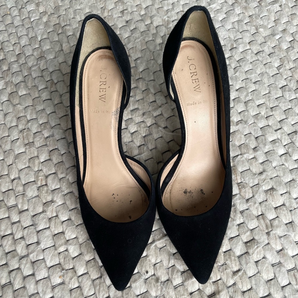 J. Crew suede black pumps, Made in Italy, size 8